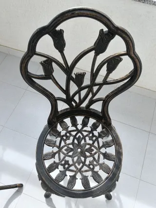 Mesa y 2 Sillas Terraza Metal