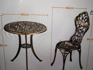 Mesa y 2 Sillas Terraza Metal