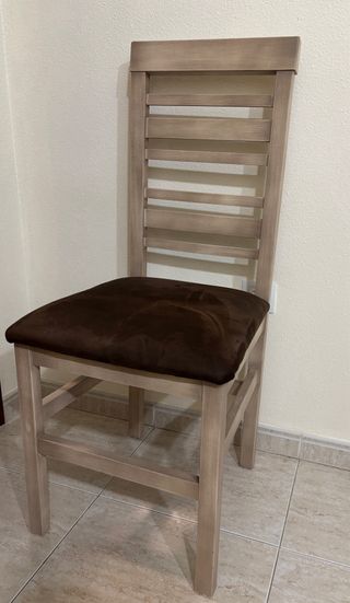 4 Sillas Comedor Madera Tapizadas Marrón