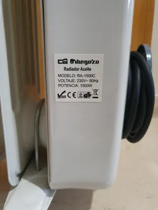 Radiador eléctrico de aceite 1500W