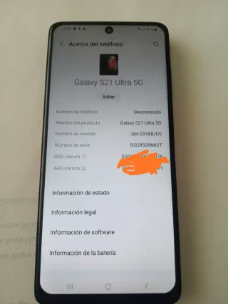 Samsung Galaxy S21 Ultra 5G 256GB Negro