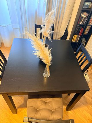 Mesa extensible comedor madera negra