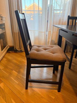 Mesa extensible comedor madera negra