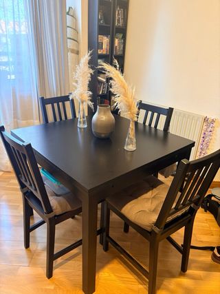 Mesa extensible comedor madera negra