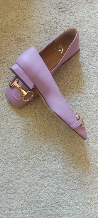 Scarpe ballerine lilla fibbia oro misura 41