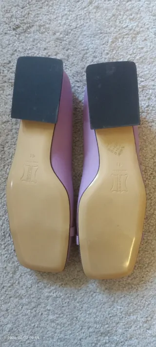 Scarpe ballerine lilla fibbia oro misura 41