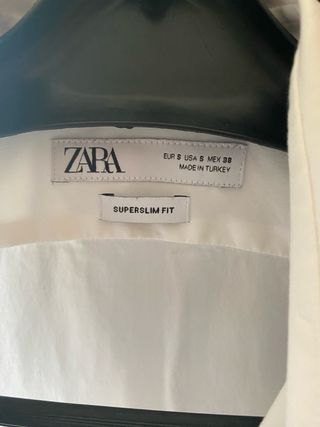 Camisa de vestir Zara Slim Fit Blanca Talla S