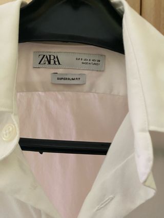 Camisa de vestir Zara Slim Fit Blanca Talla S