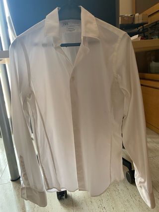 Camisa de vestir Zara Slim Fit Blanca Talla S