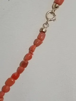 Collana corallo naturale e oro 750