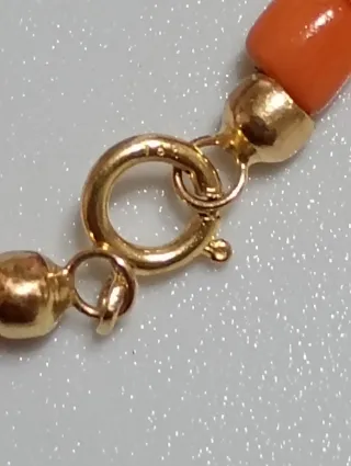Collana corallo naturale e oro 750