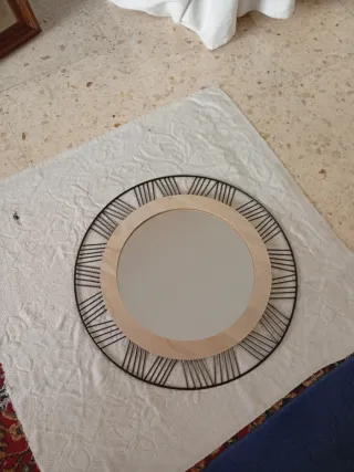 Espejo Decorativo Redondo Metal Negro