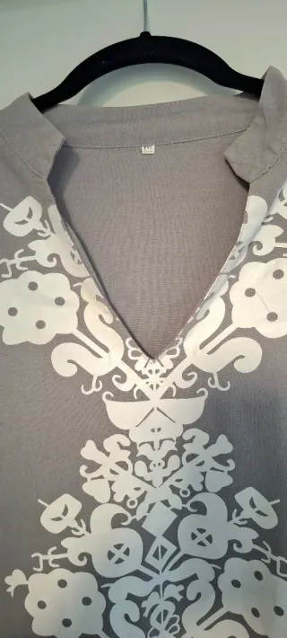 Vestido largo gris de lino