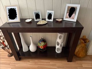Mueble de entrada madera y cristal