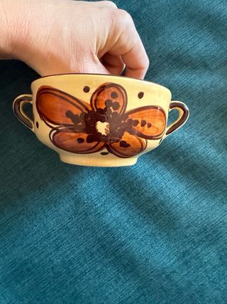 Tazas y platos de cerámica pintados 6 tzas y 6 pla
