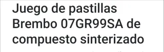 Pastillas Freno Brembo Sinter 07GR99SA  bmw, honda
