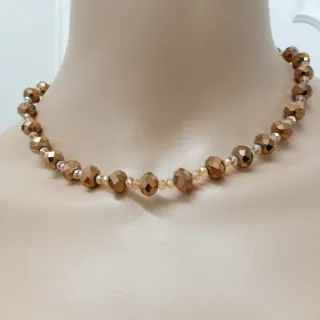 Collana Porcellana e cristallo