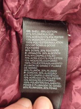 Abrigo/parka plumífero The North Face morado