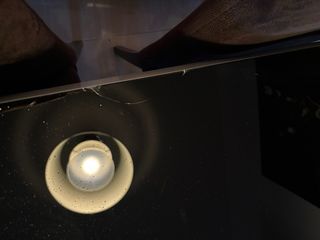 Mesa comedor cristal negro y 4 sillas