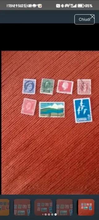 7 Francobolli Canadesi Usati