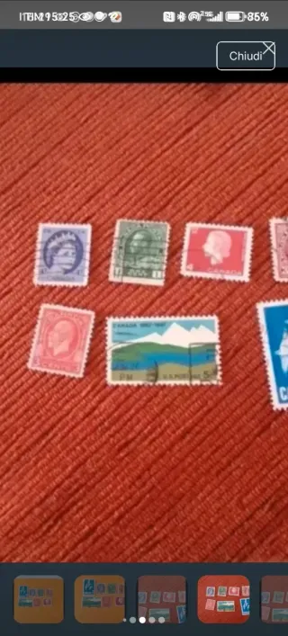 7 Francobolli Canadesi Usati