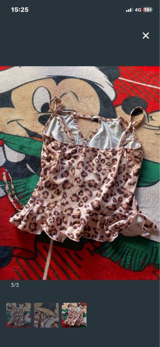 Top Leopardo Tirantes Drapeado