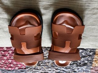 Sandali Hermes in pelle marrone taglia 35