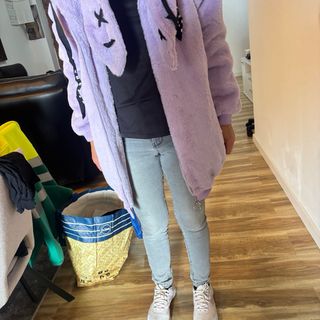 Abrigo Kawaii Orejas Conejo Morado