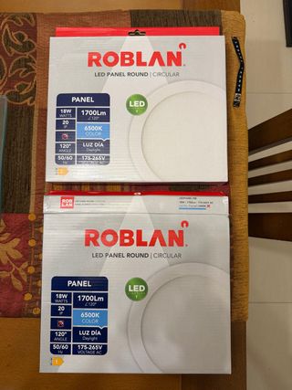 2x Panel LED Circular Roblan 18W 6500K