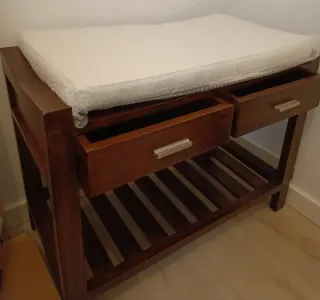 Banco zapatero de madera con cojín Maison du Monde