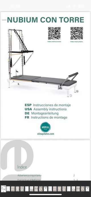Reformer camilla pilates con torre, tabla y caja