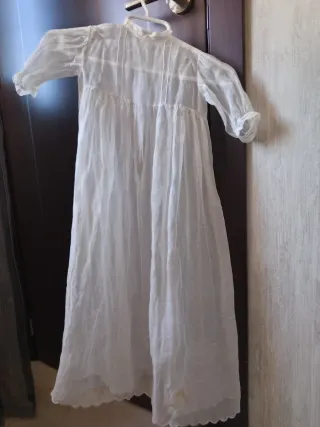 2 piezas Traje Bautizo Antiguo Organza 1900