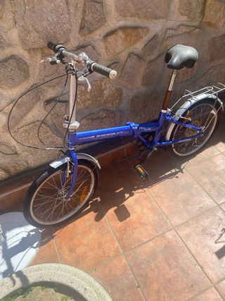 Bicicleta plegable azul