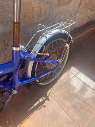 Bicicleta plegable azul