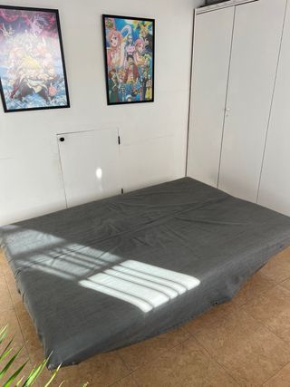 Sofá Cama Keith Haring Metálico Rojo y grid