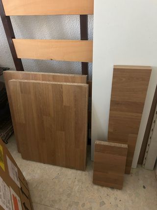 Trozos encimera madera Saljan Ikea