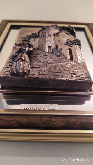 Quadro a Specchio in Rilievo Decorato a Mano