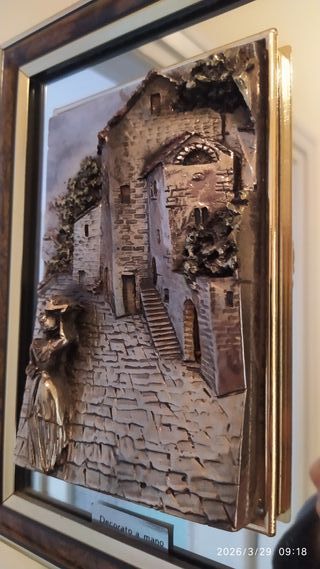 Quadro a Specchio in Rilievo Decorato a Mano