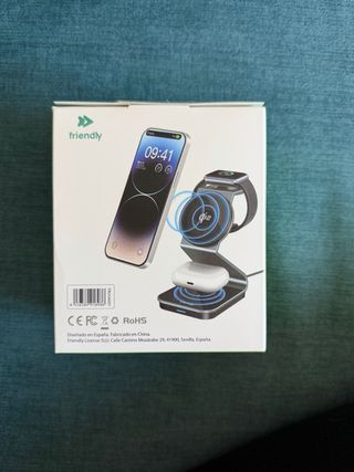 Cargador 3 en 1 Qi2 Negro Friendly