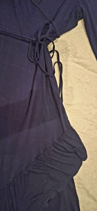 Vestido azul largo de algodón.