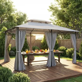 Cenador Jardín 3x4m Pabellón Gazebo