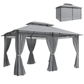 Cenador Jardín 3x4m Pabellón Gazebo