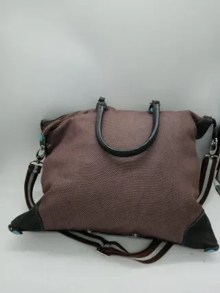 Borsa Gabs pelle e tessuto marrone
