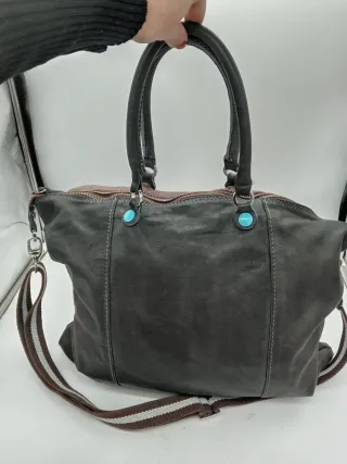 Borsa Gabs pelle e tessuto marrone
