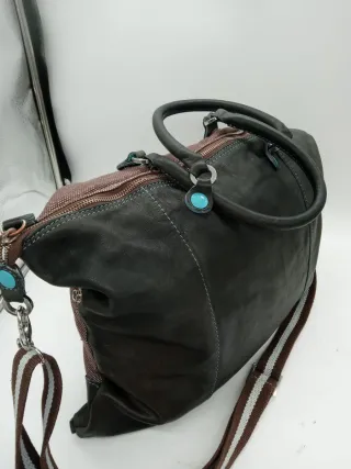 Borsa Gabs pelle e tessuto marrone
