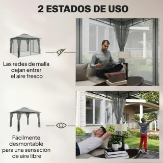 Cenador Carpa Jardín Doble Techo