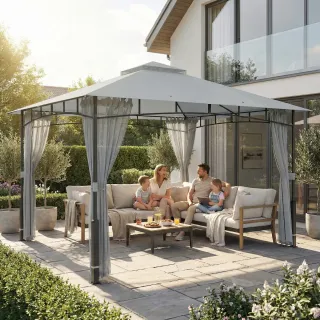 Cenador Carpa Jardín Doble Techo