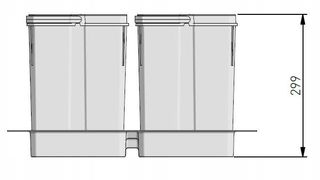 Set di bidoni della spazzatura GTV AxiSpace 4x15L 800 mm