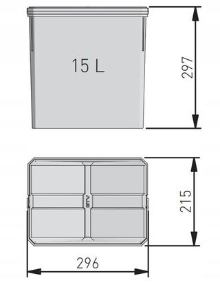 Set di bidoni della spazzatura GTV AxiSpace 4x15L 800 mm