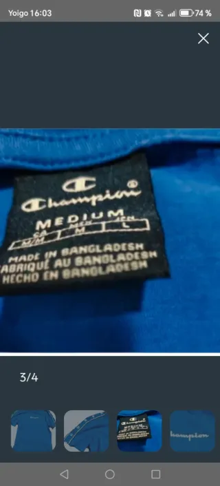 Camiseta Champion Azul Talla M